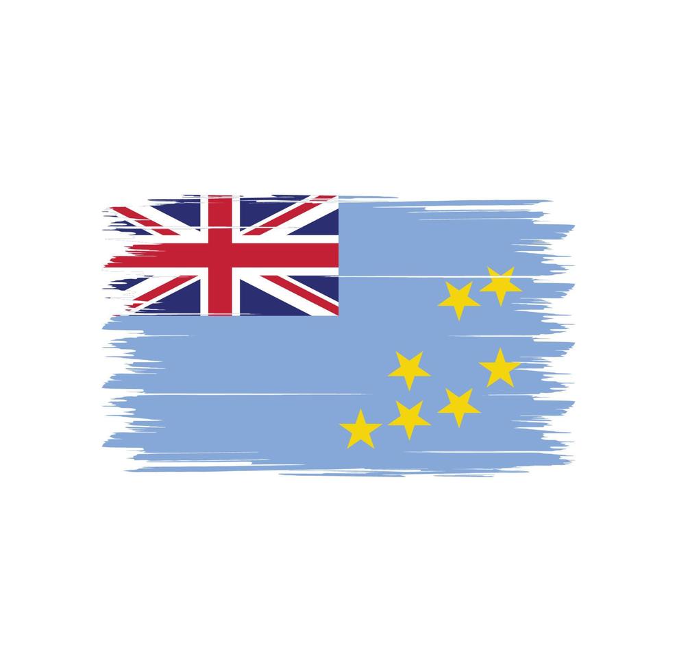 vector de bandera de tuvalu con estilo de pincel de acuarela