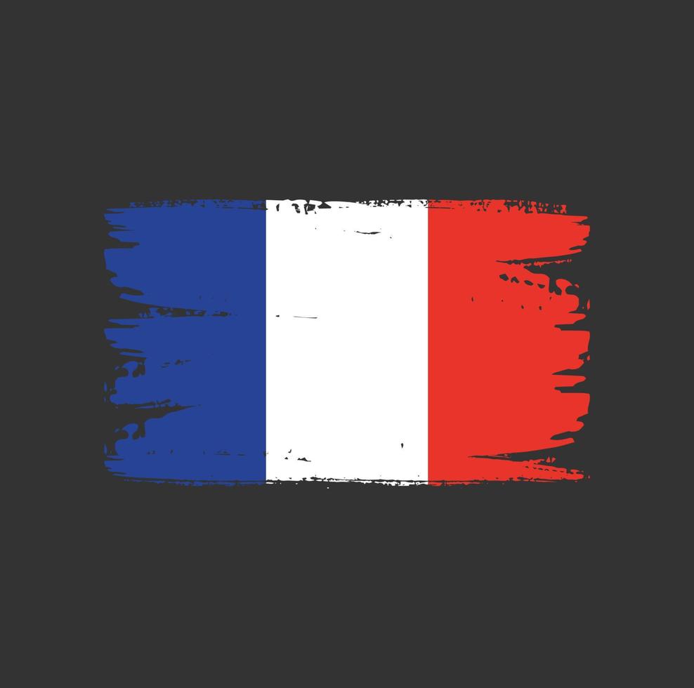 Flag of France with brush style vector