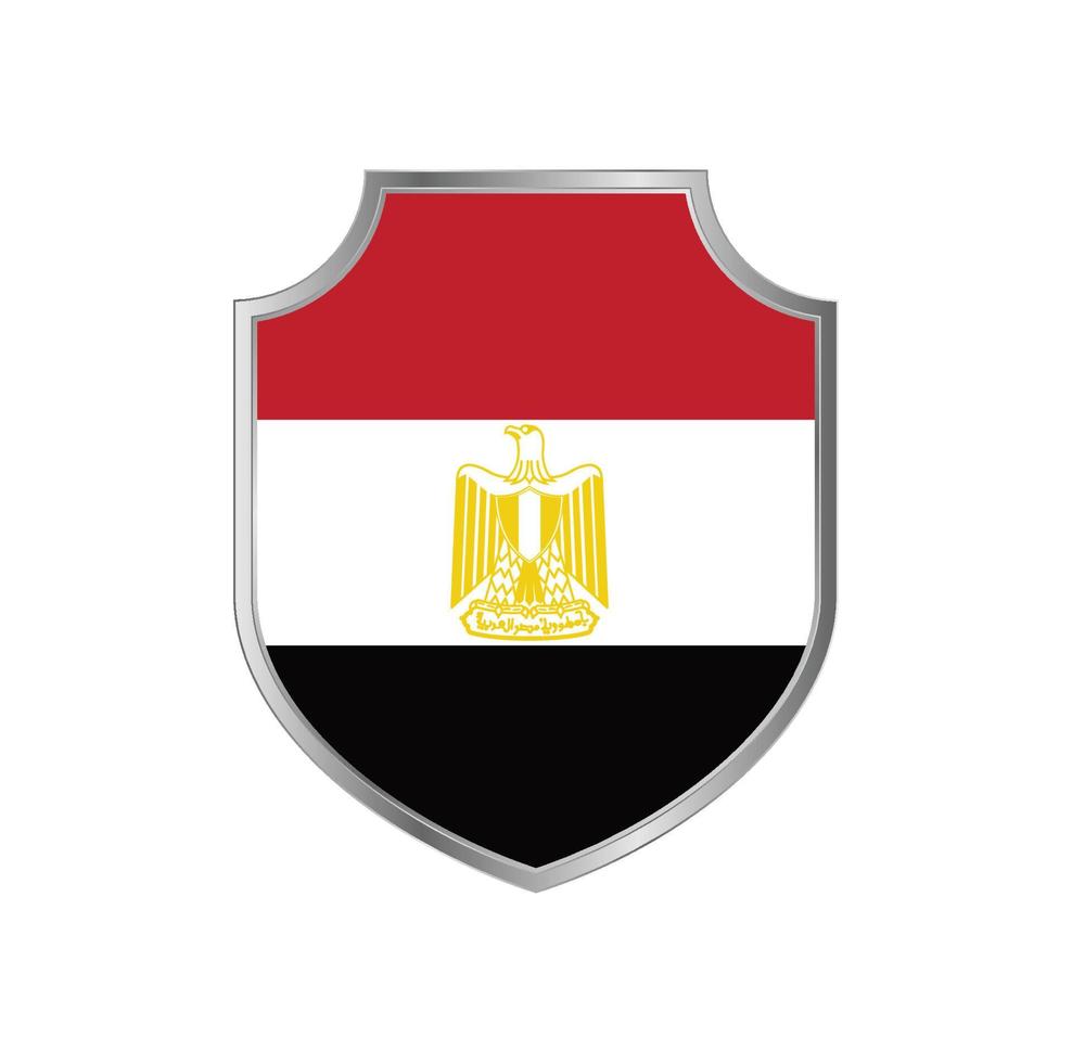 Flag of Egypt with metal shield frame vector