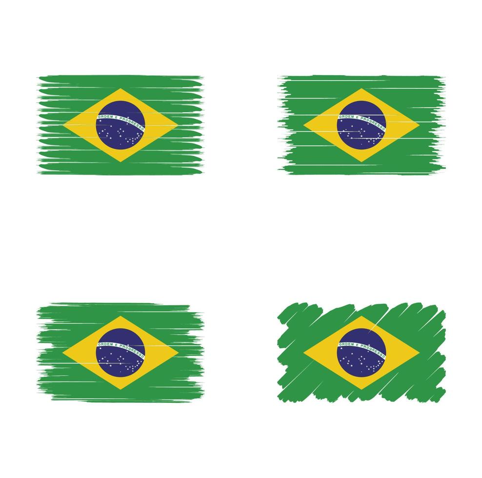 bandera de colección de brasil vector