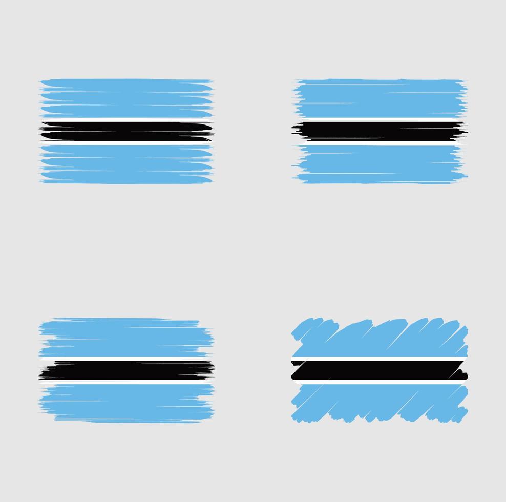 Collection flag of Botswana vector