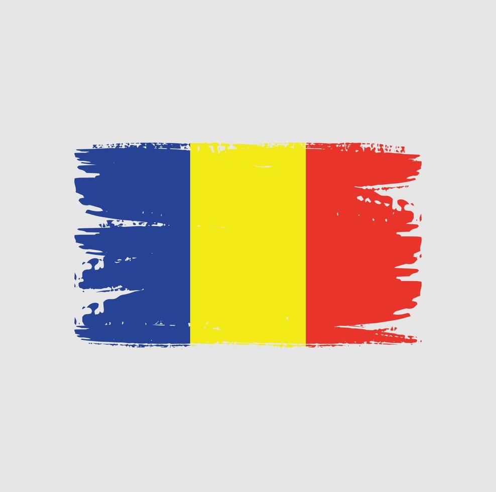 bandera de rumania con estilo pincel vector