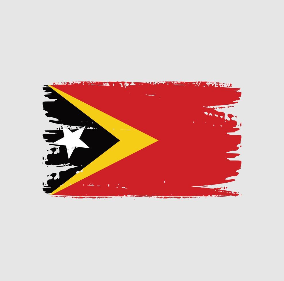 Flag of Timor Leste with brush style vector
