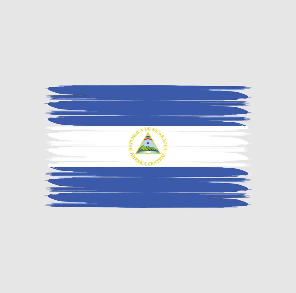 Flag of Nicaragua with grunge style vector
