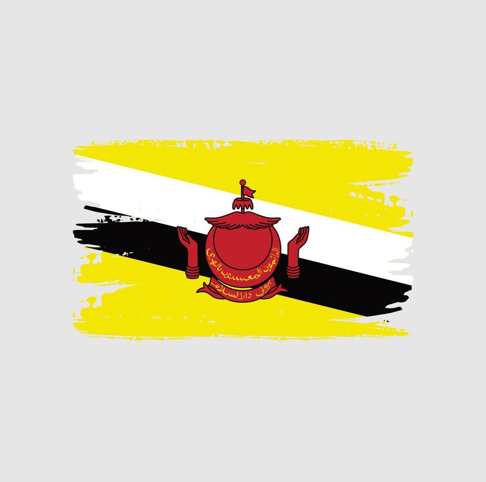 Flag of Brunei with brush style vector