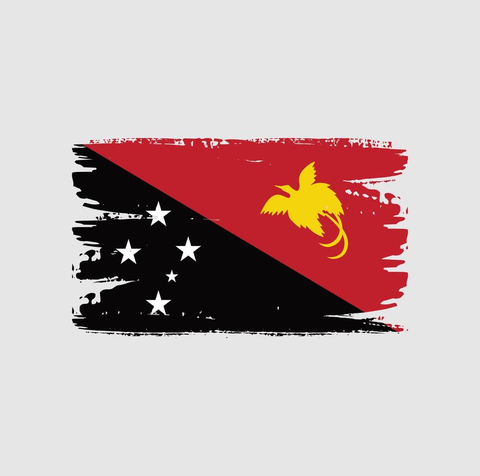 Flag of Papua New Guinea with brush style vector