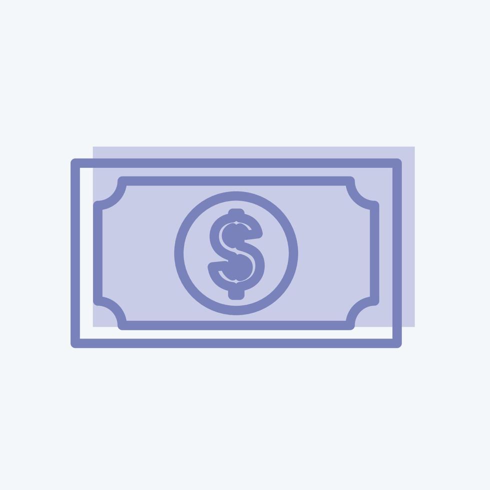 Dollar Icon in trendy two tone style isolated on soft blue background vector