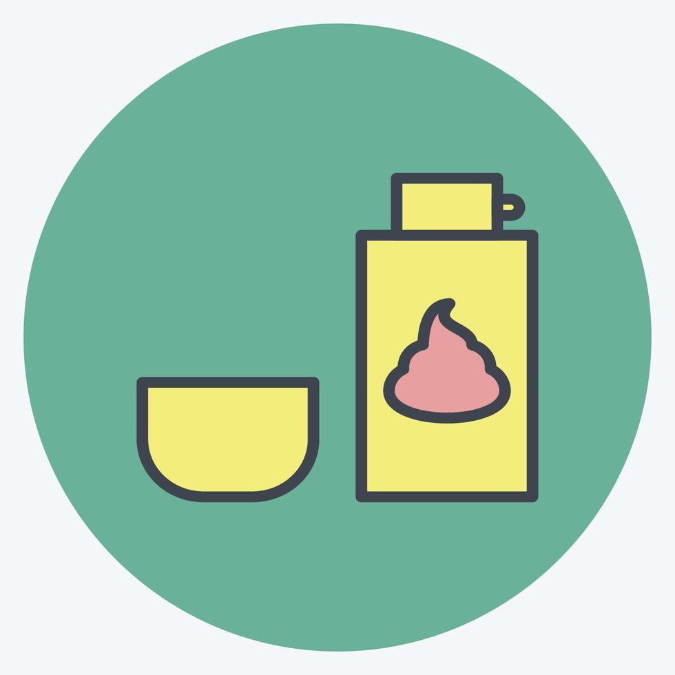Shaving Cream Icon in trendy color mate style isolated on soft blue background vector