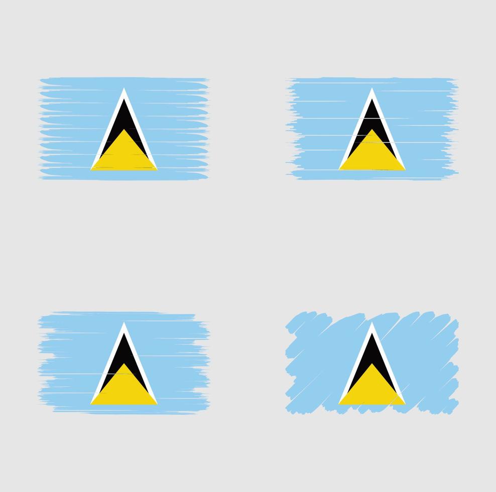 Collection flag of Saint Lucia vector