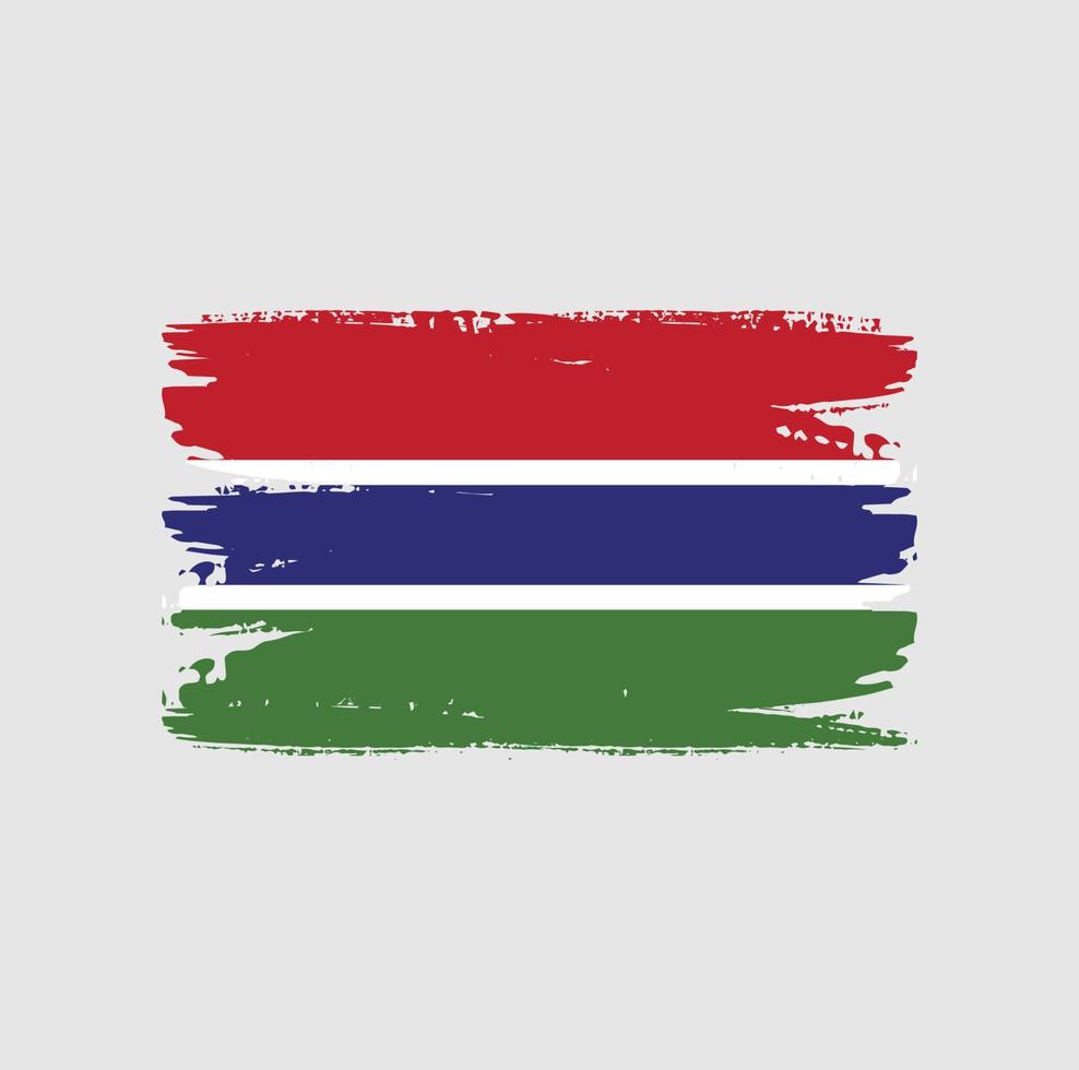 bandera de gambia con estilo pincel vector