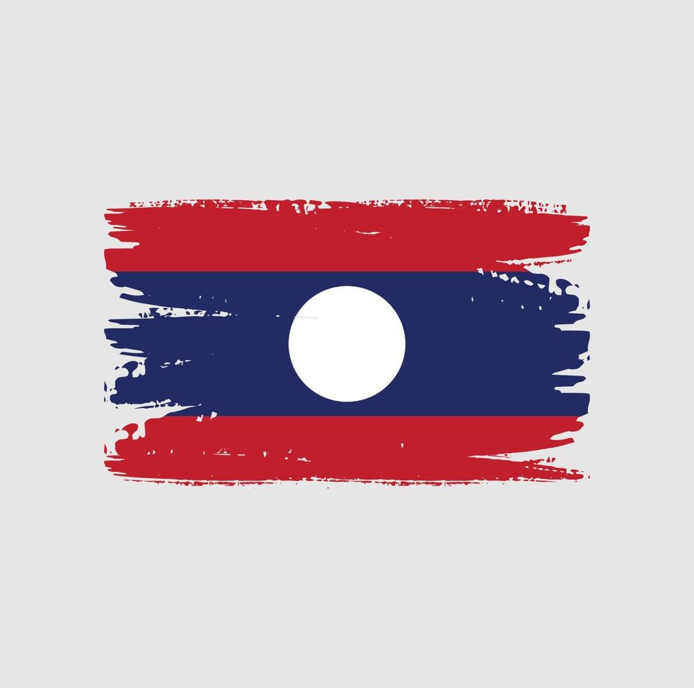 bandera de laos con estilo de pincel vector