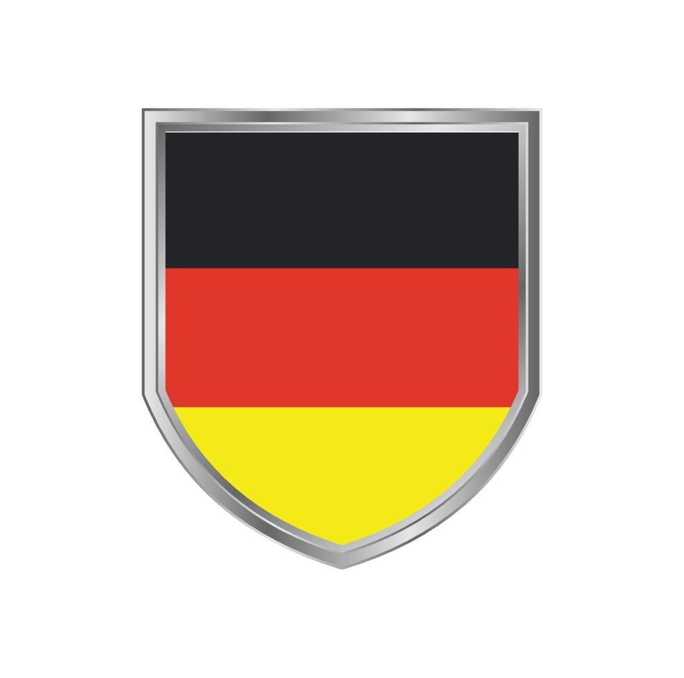 Bandera de Alemania con marco de escudo de metal vector