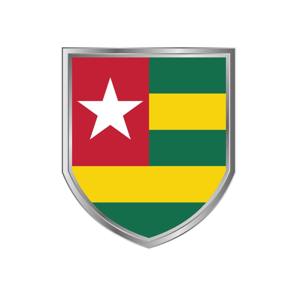 Flag Of Togo with Metal Shield Frame vector