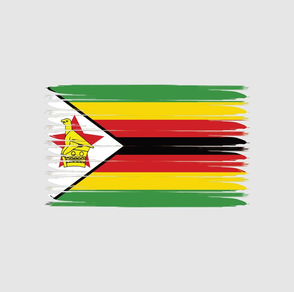 bandera de zimbabwe con estilo grunge vector