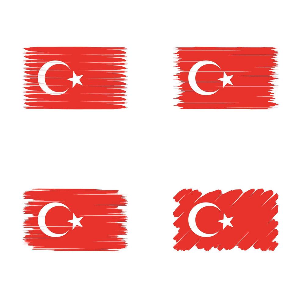 Collection flag of Turkey vector