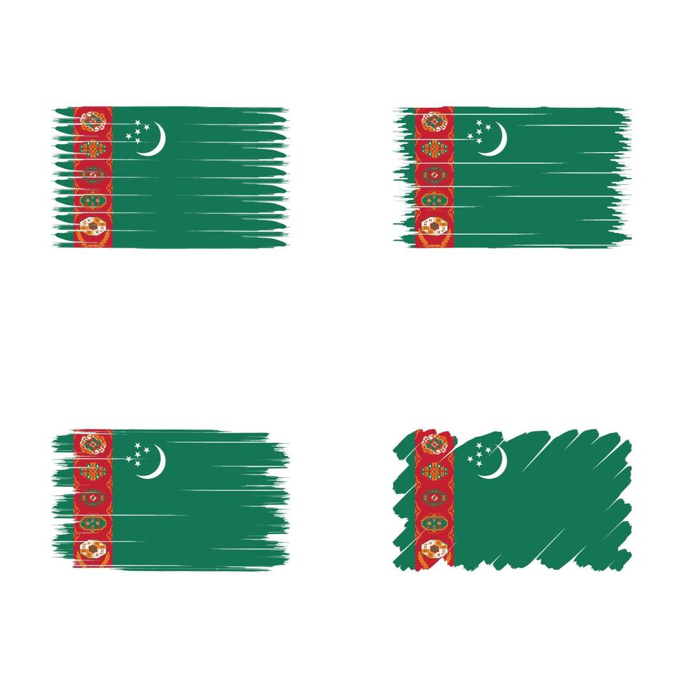 Collection flag of Turkmenistan vector