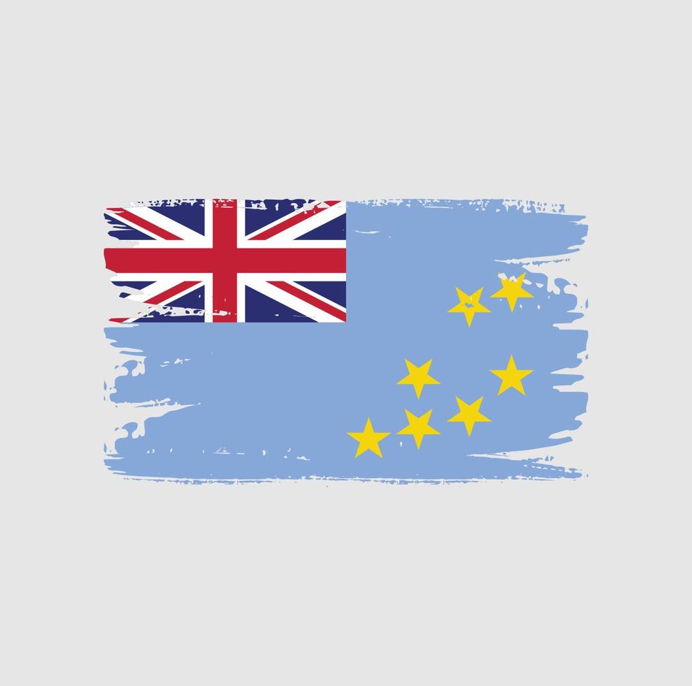 Flag of Tuvalu with brush style vector