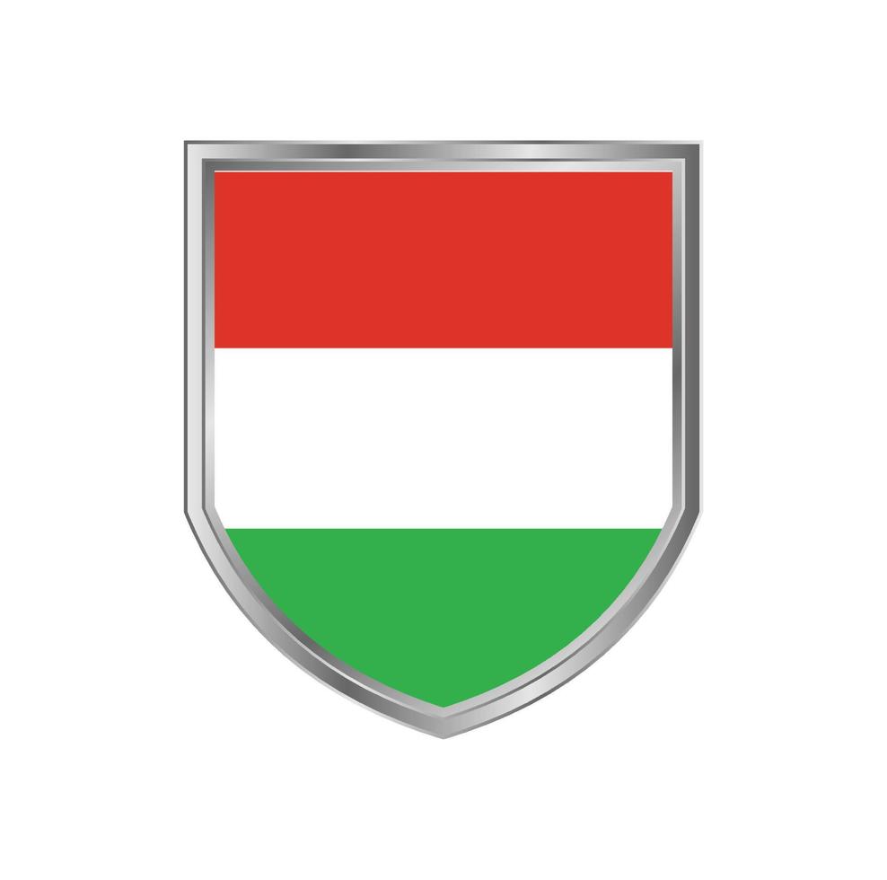 Flag Of Hungary with metal shield frame vector