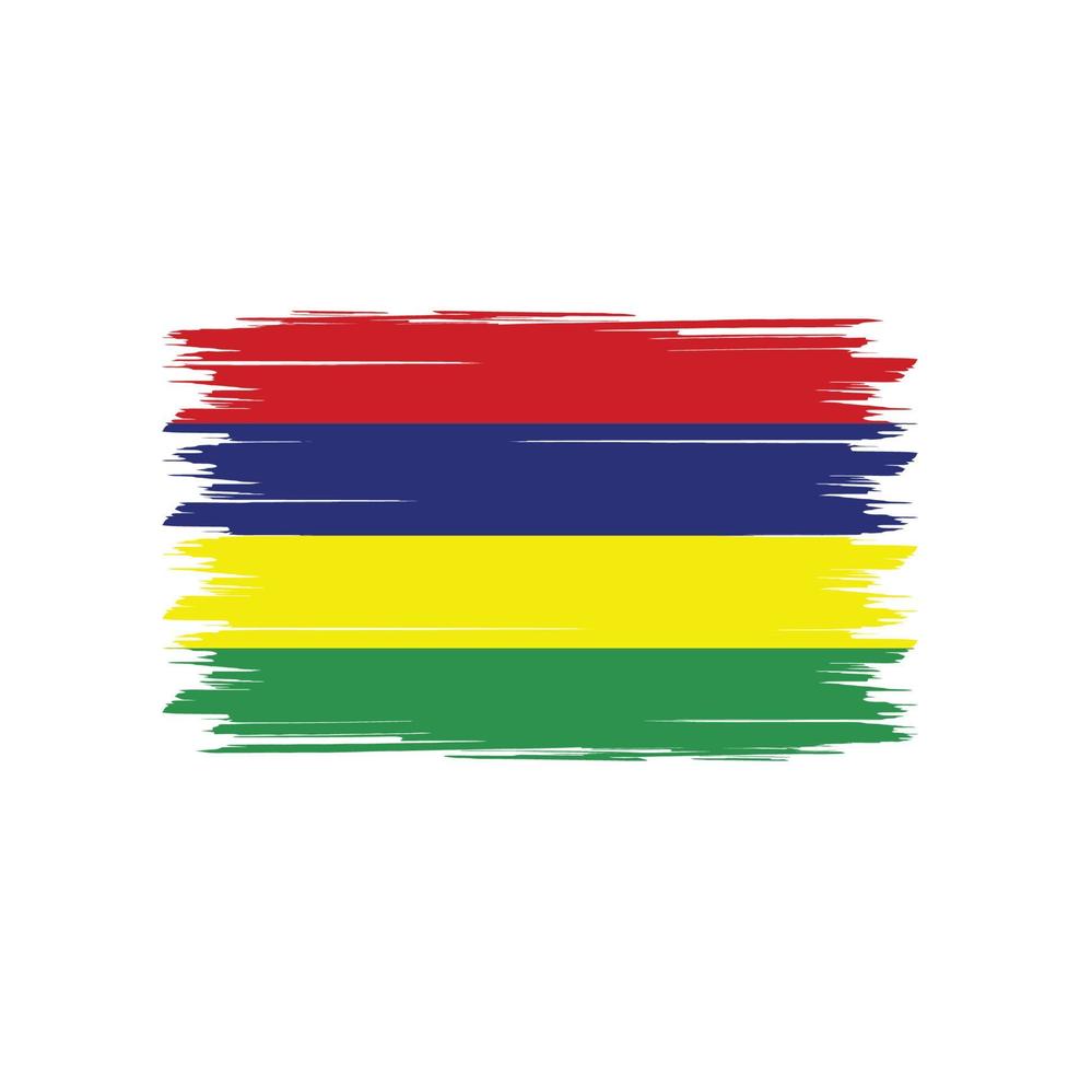 Mauritius flag vector with watercolor brush style