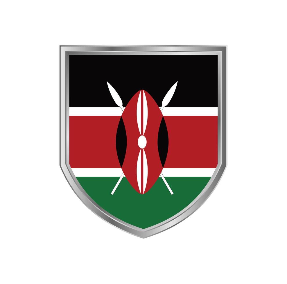 Flag Of Kenya with Metal Shield Frame vector