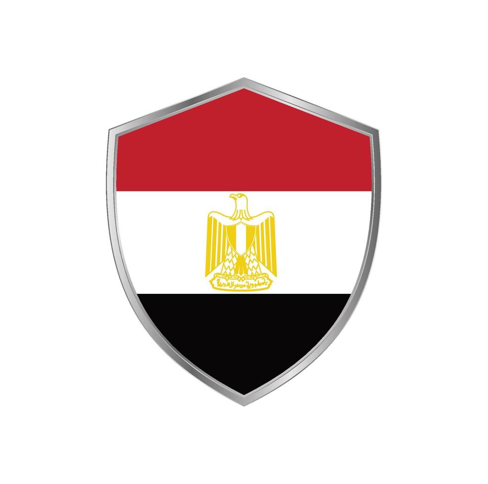 Flag of Egypt with silver frame vector