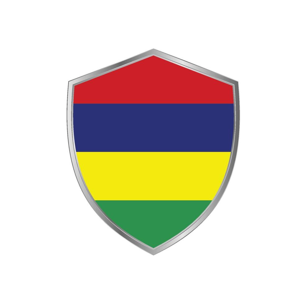 Flag of Mauritius with silver frame vector