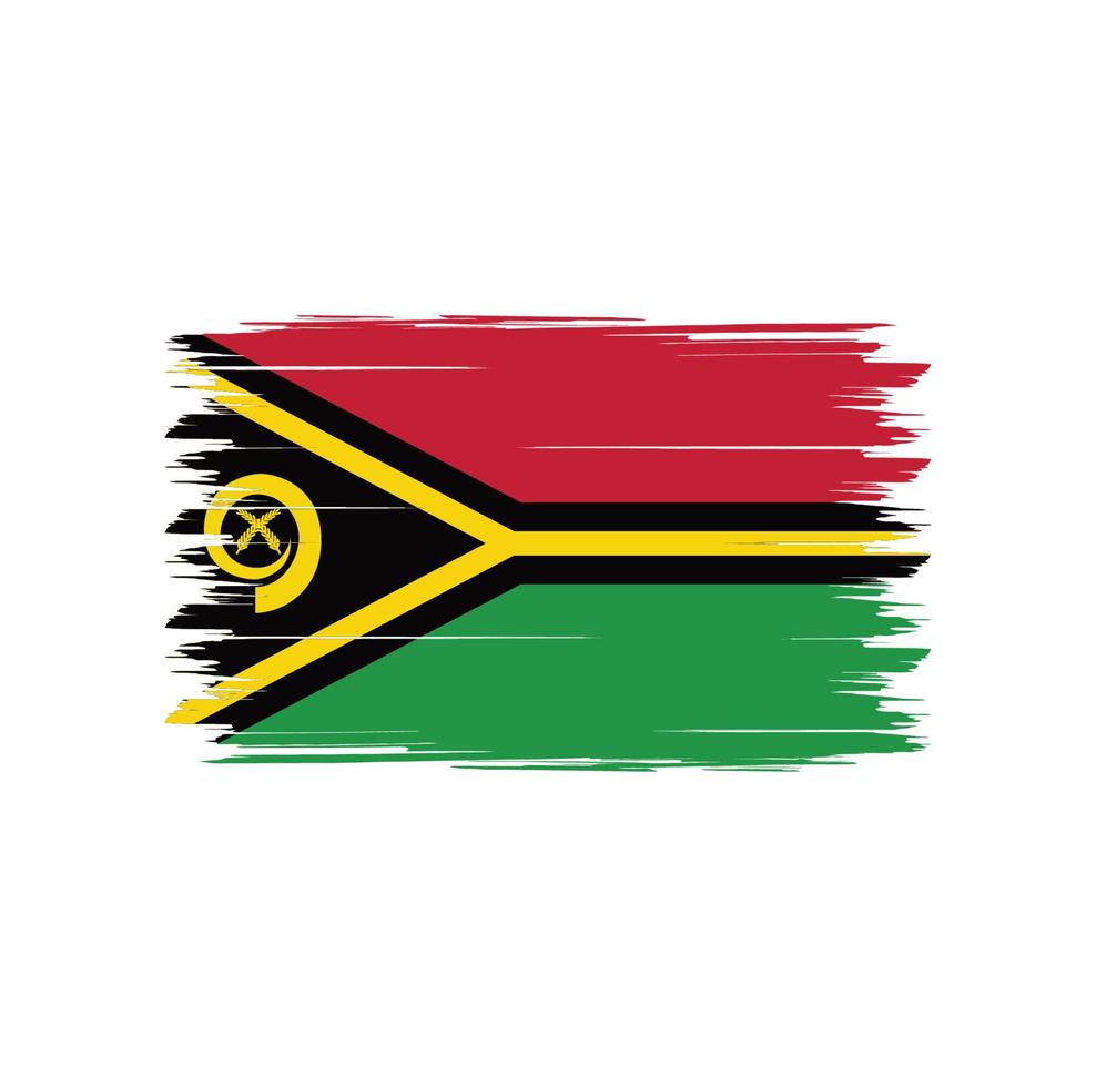 vector de bandera de vanuatu con estilo de pincel de acuarela