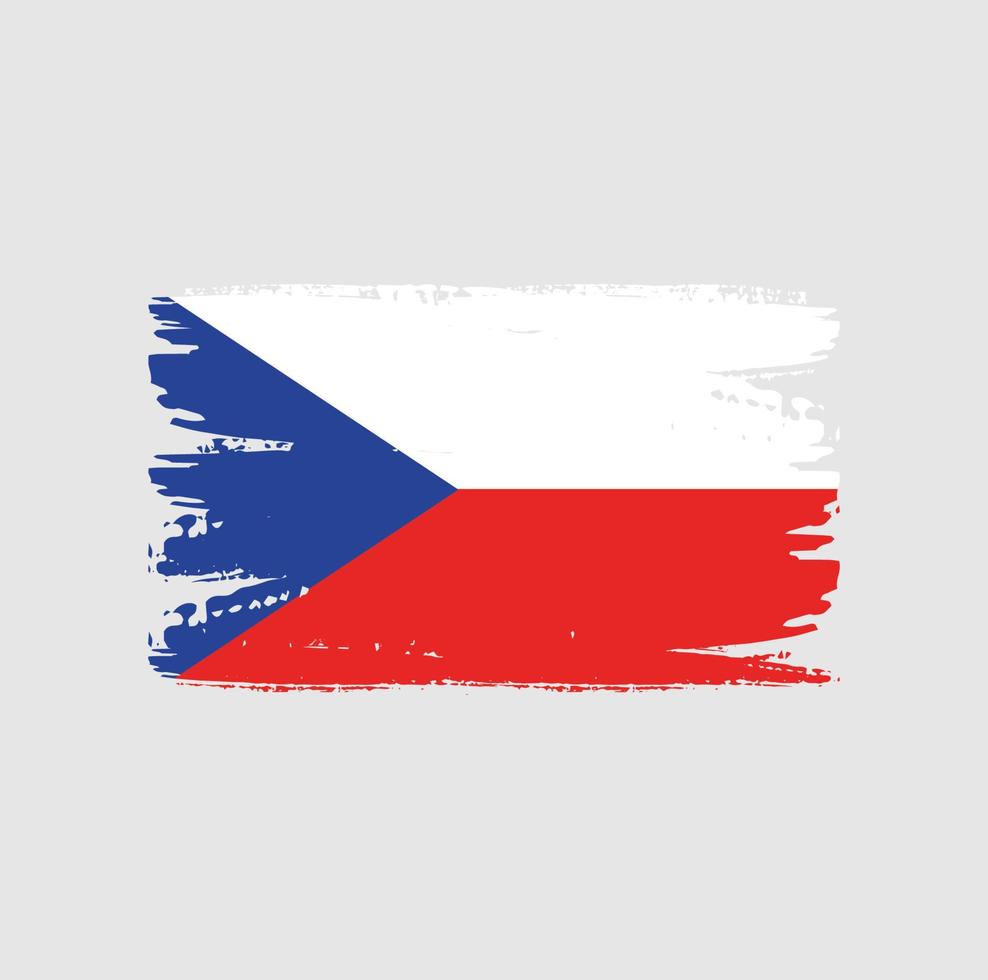 Flag of Czech Republic with brush style vector