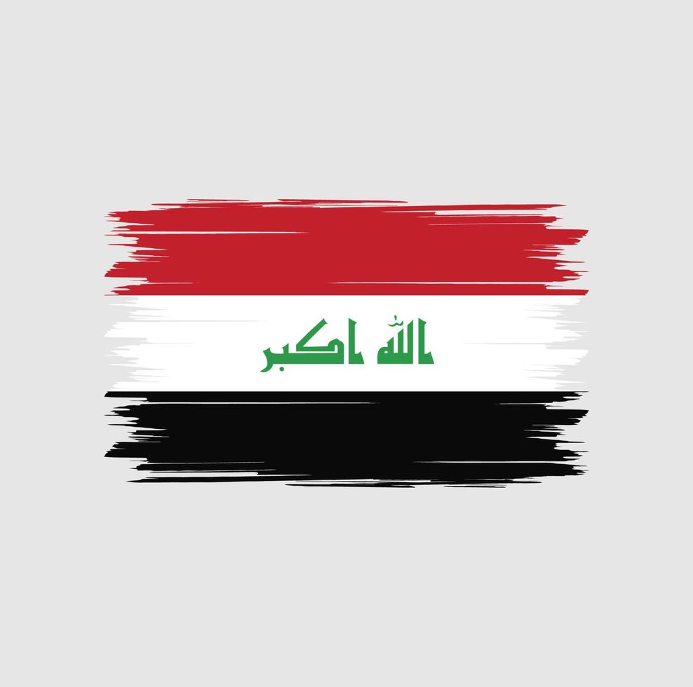 Iraq flag vector with watercolor brush style