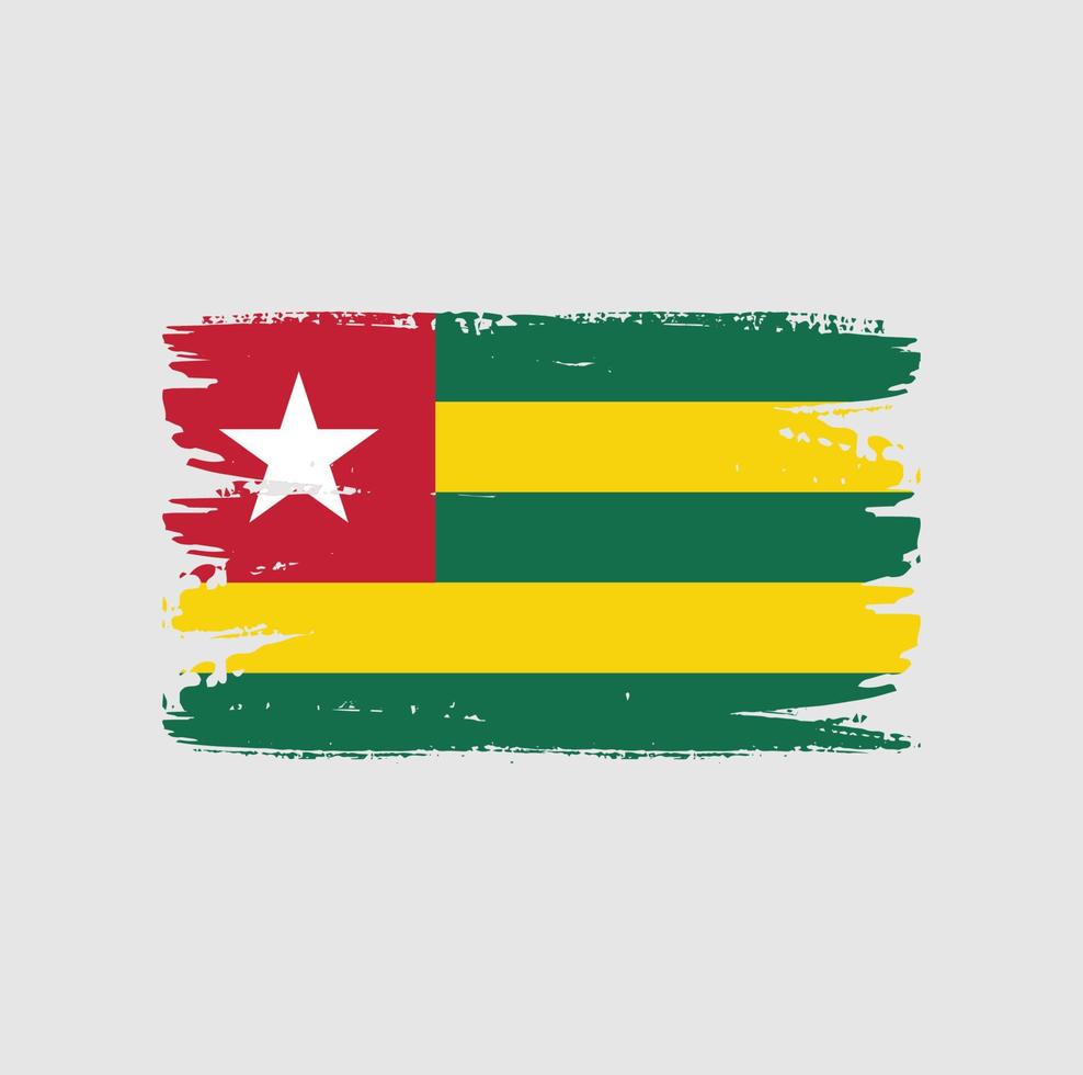 Flag of Togo with brush style vector