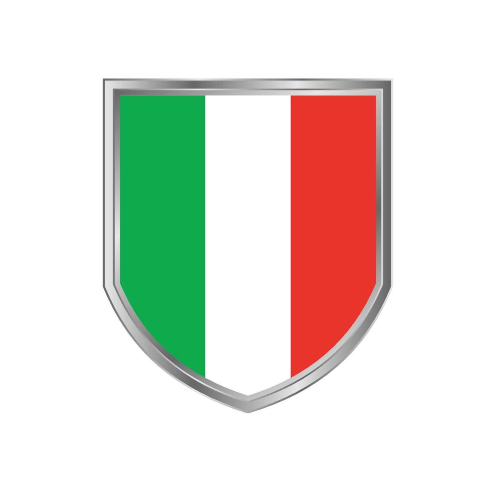 Flag Of Italy with metal shield frame vector