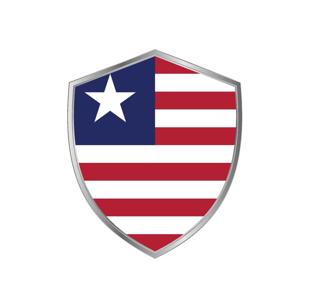 Flag of Liberia with silver frame vector