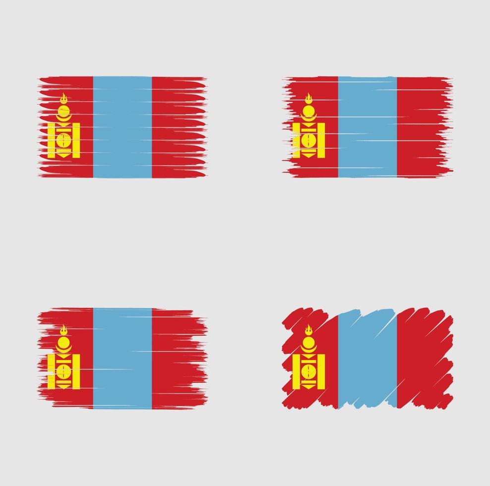 Collection flag of Mongolia vector