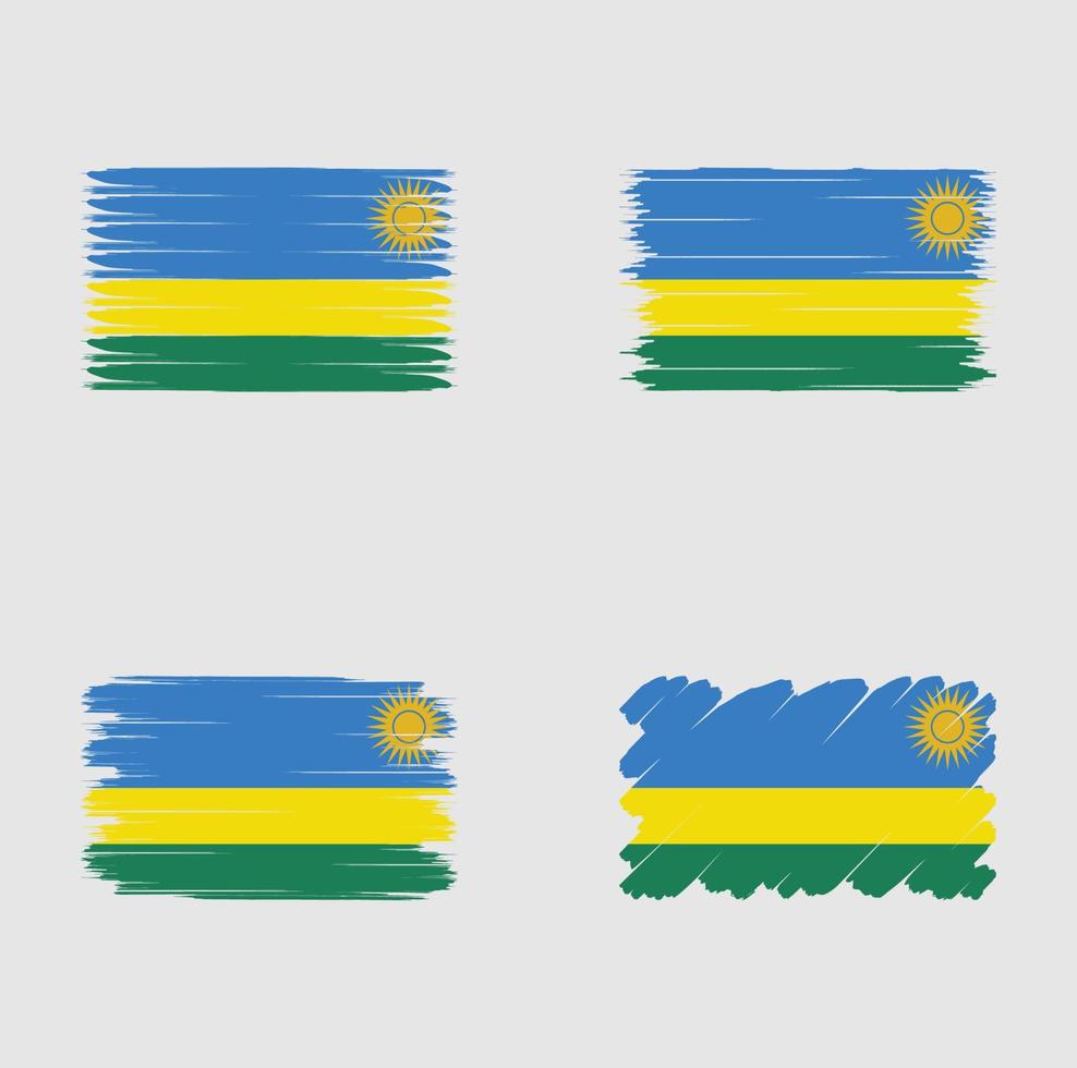 Collection flag of Rwanda vector