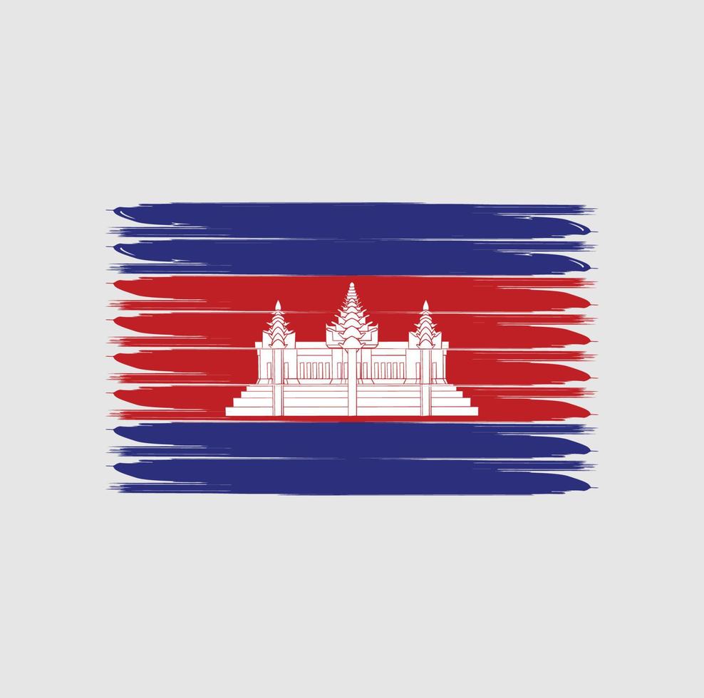 Flag of Cambodia with grunge style vector