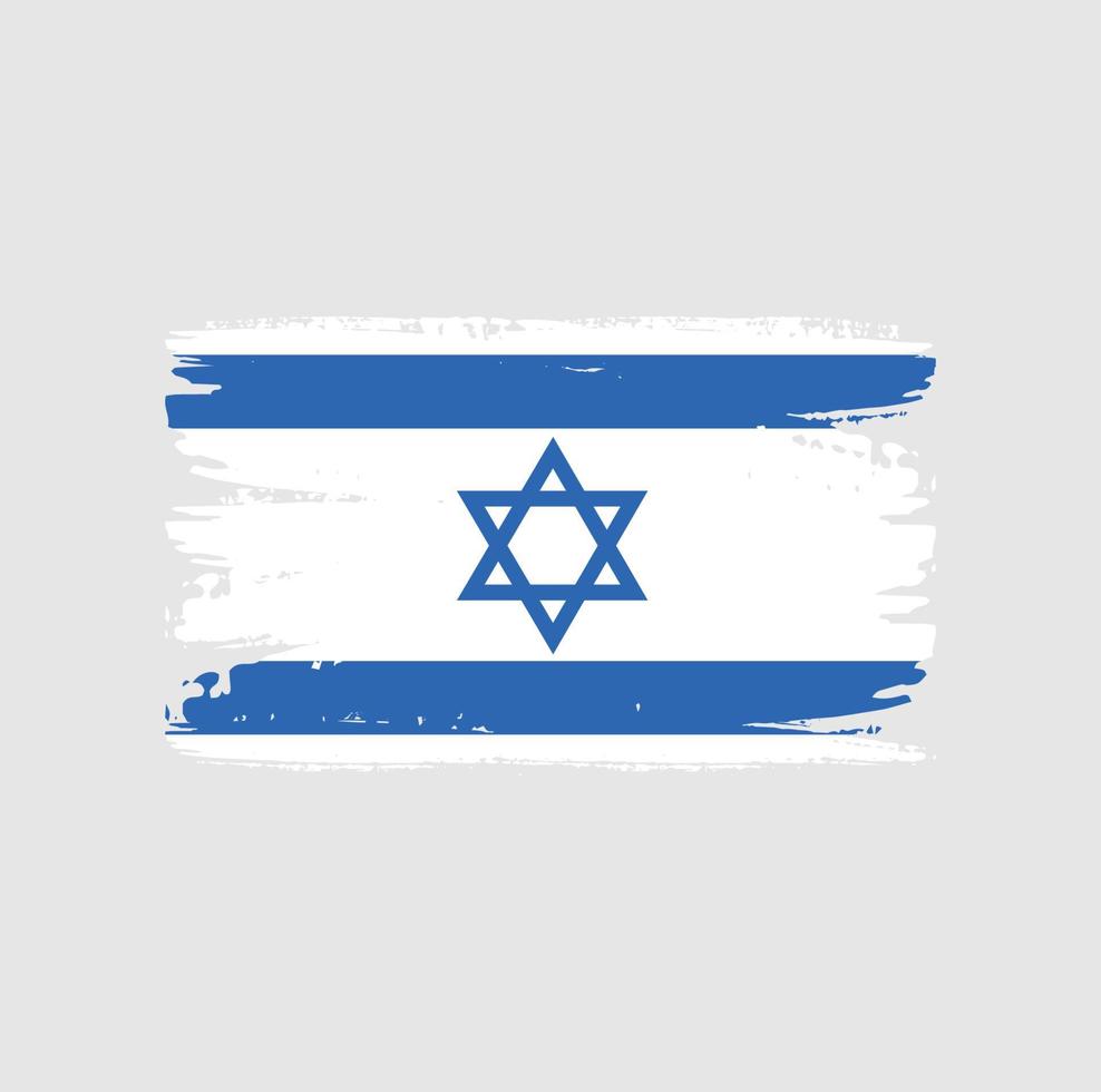 bandera de israel con estilo pincel vector