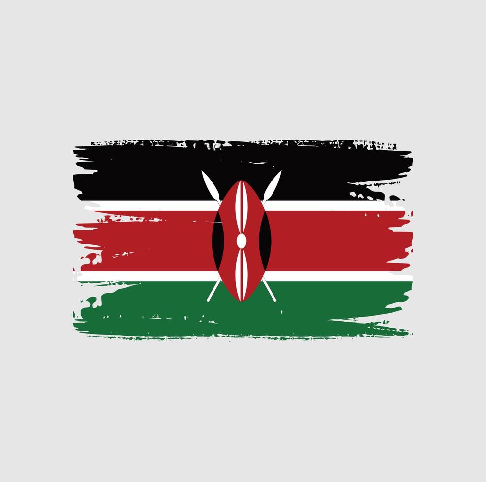 Flag of Kenya with brush style vector