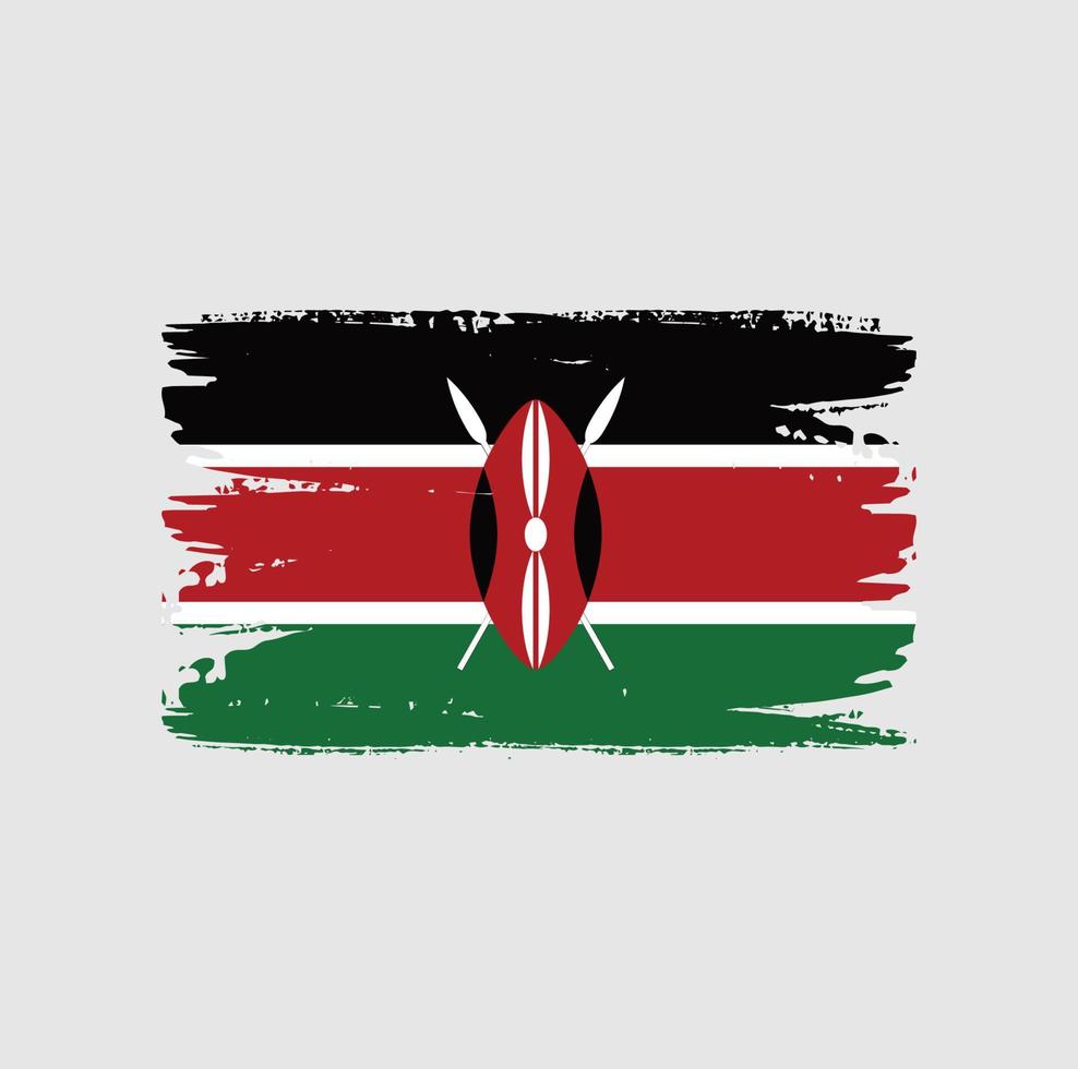 Flag of Kenya with brush style vector