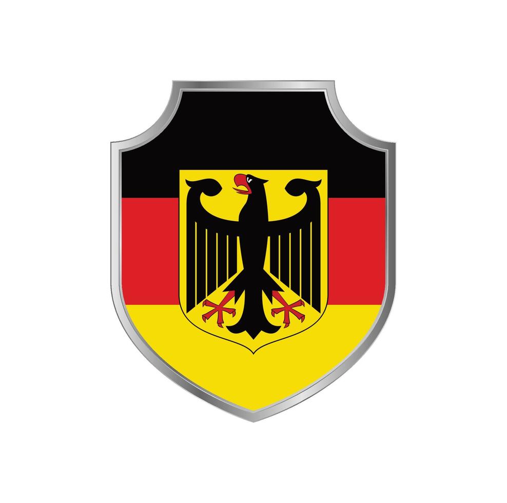 Flag of Germany with metal shield frame vector