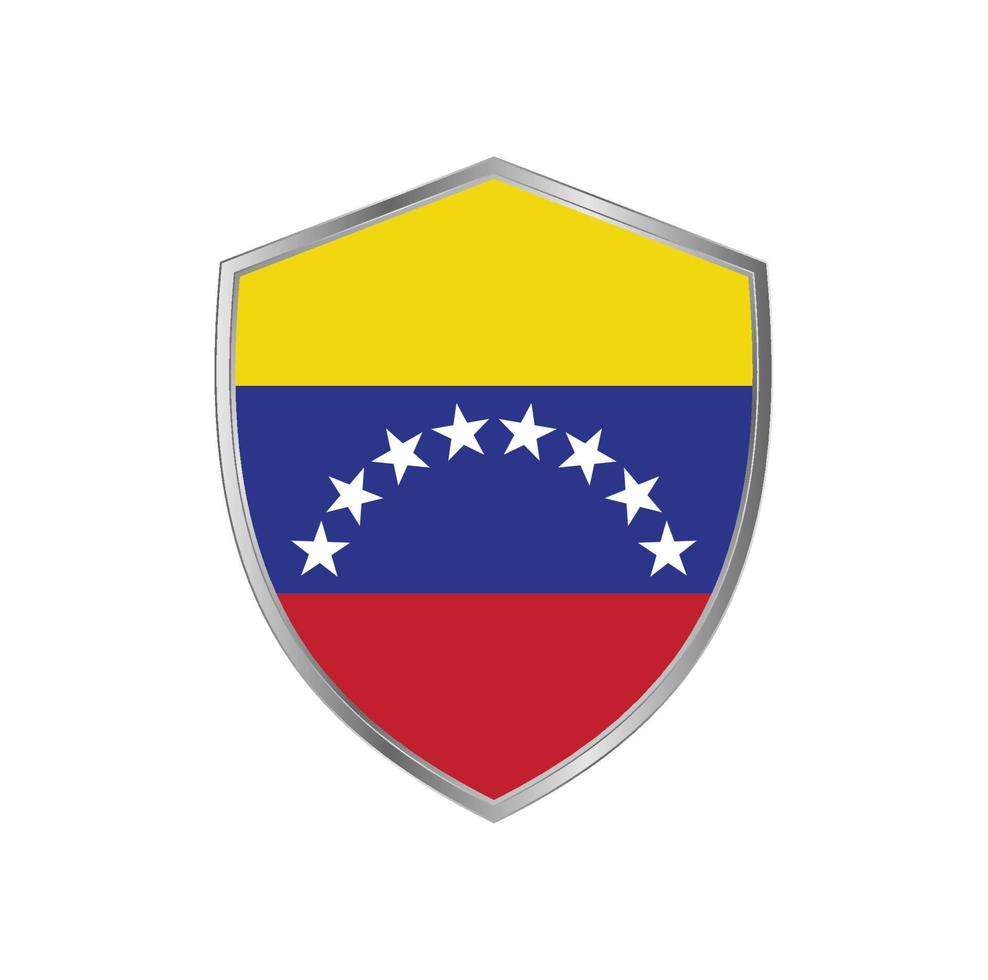 bandera de venezuela con marco plateado vector