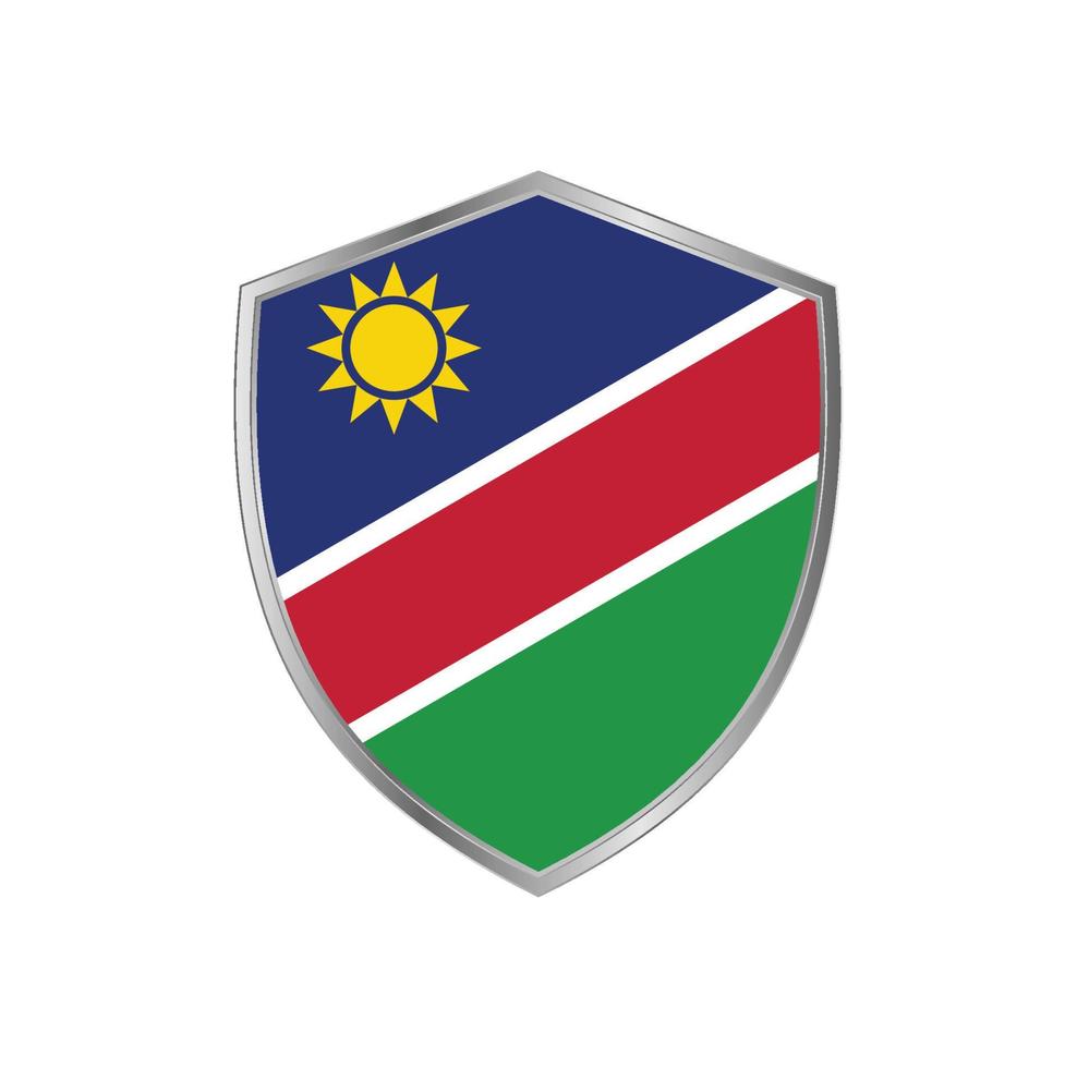 Flag of Namibia with silver frame vector