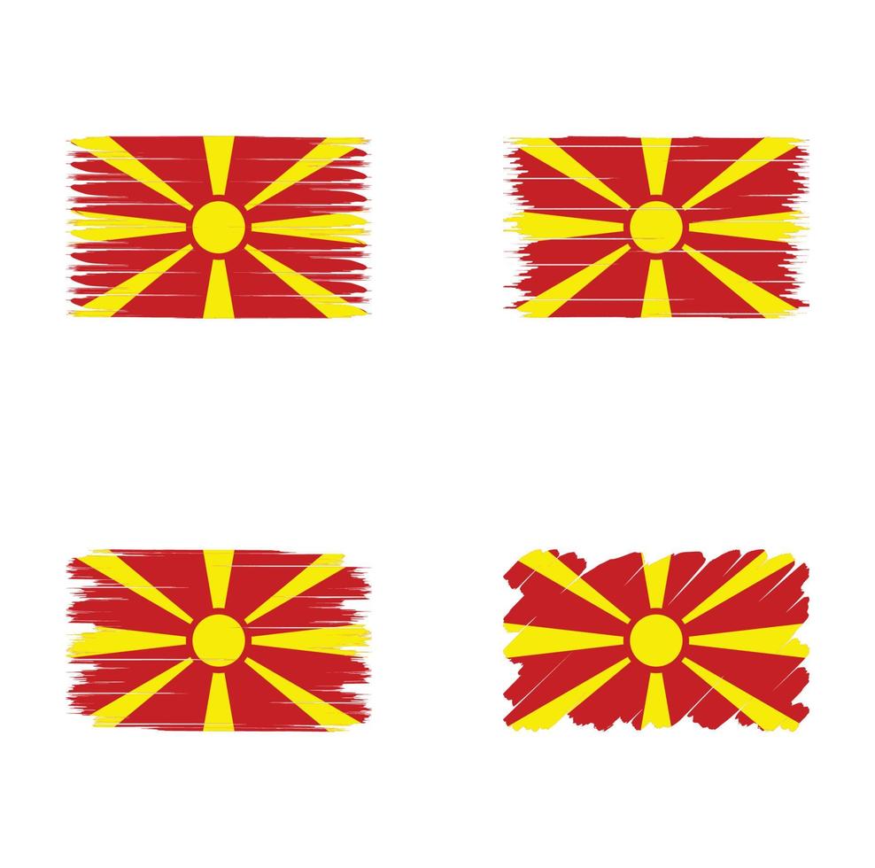 bandera de colección de macedonia del norte vector