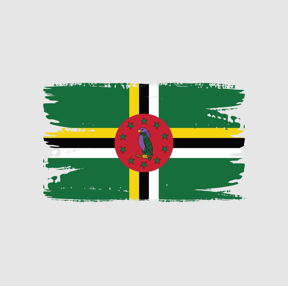 Flag of Dominica with brush style vector