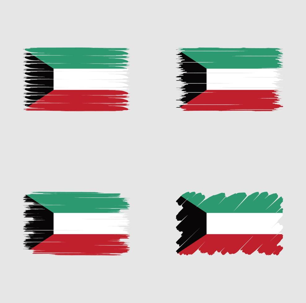 Collection flag of Kuwait vector