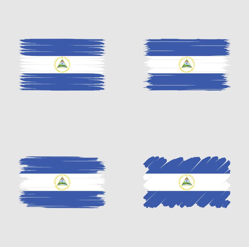 Collection flag of Nicaragua vector