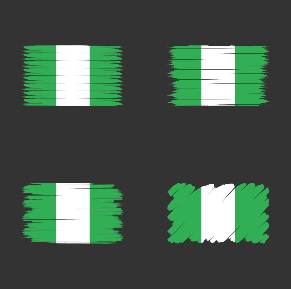 Collection flag of Nigeria vector