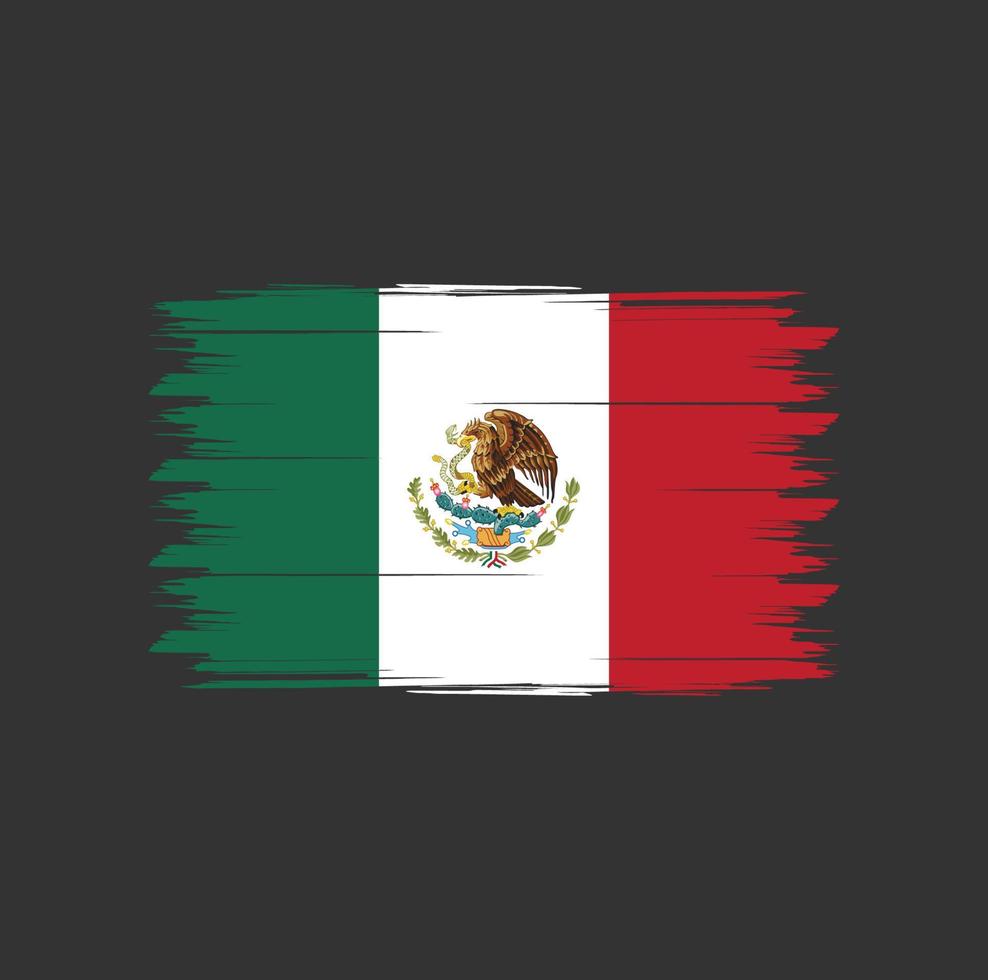 vector de bandera de méxico con estilo de pincel de acuarela