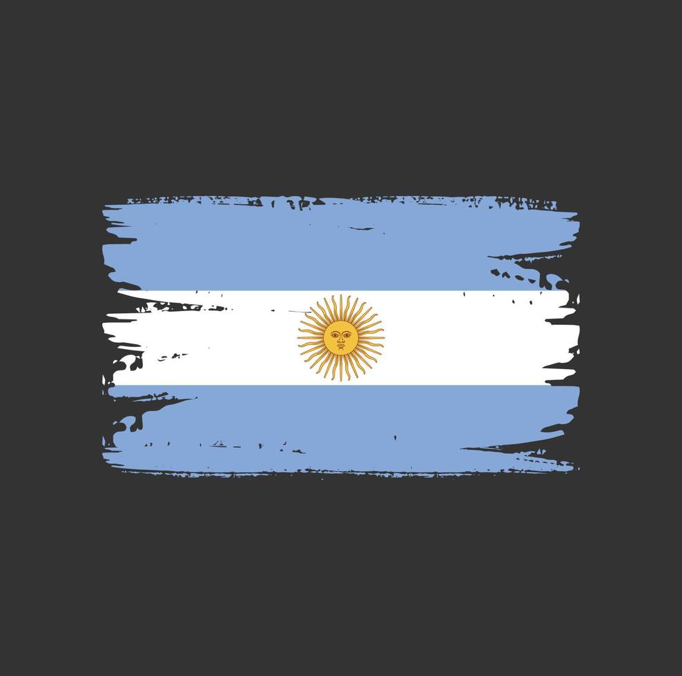 Flag of Argentina with brush style vector