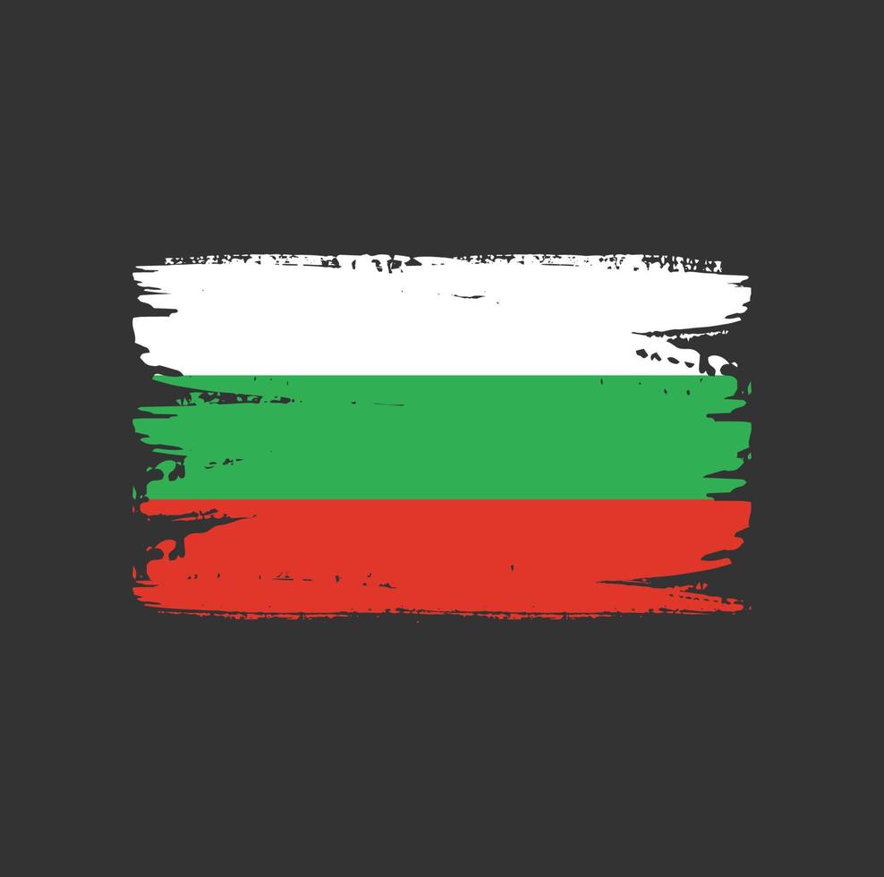 bandera de bulgaria con estilo de pincel vector