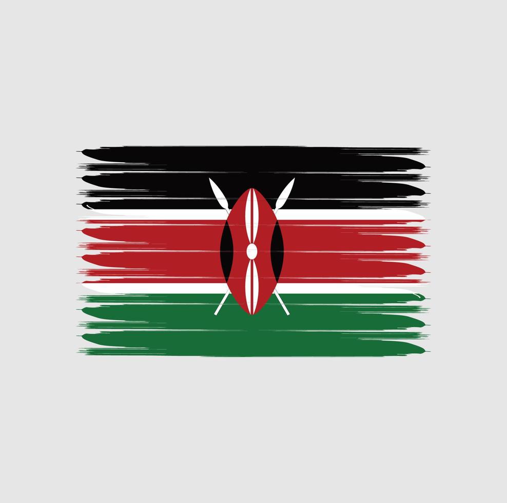 Flag of Kenya with grunge style vector